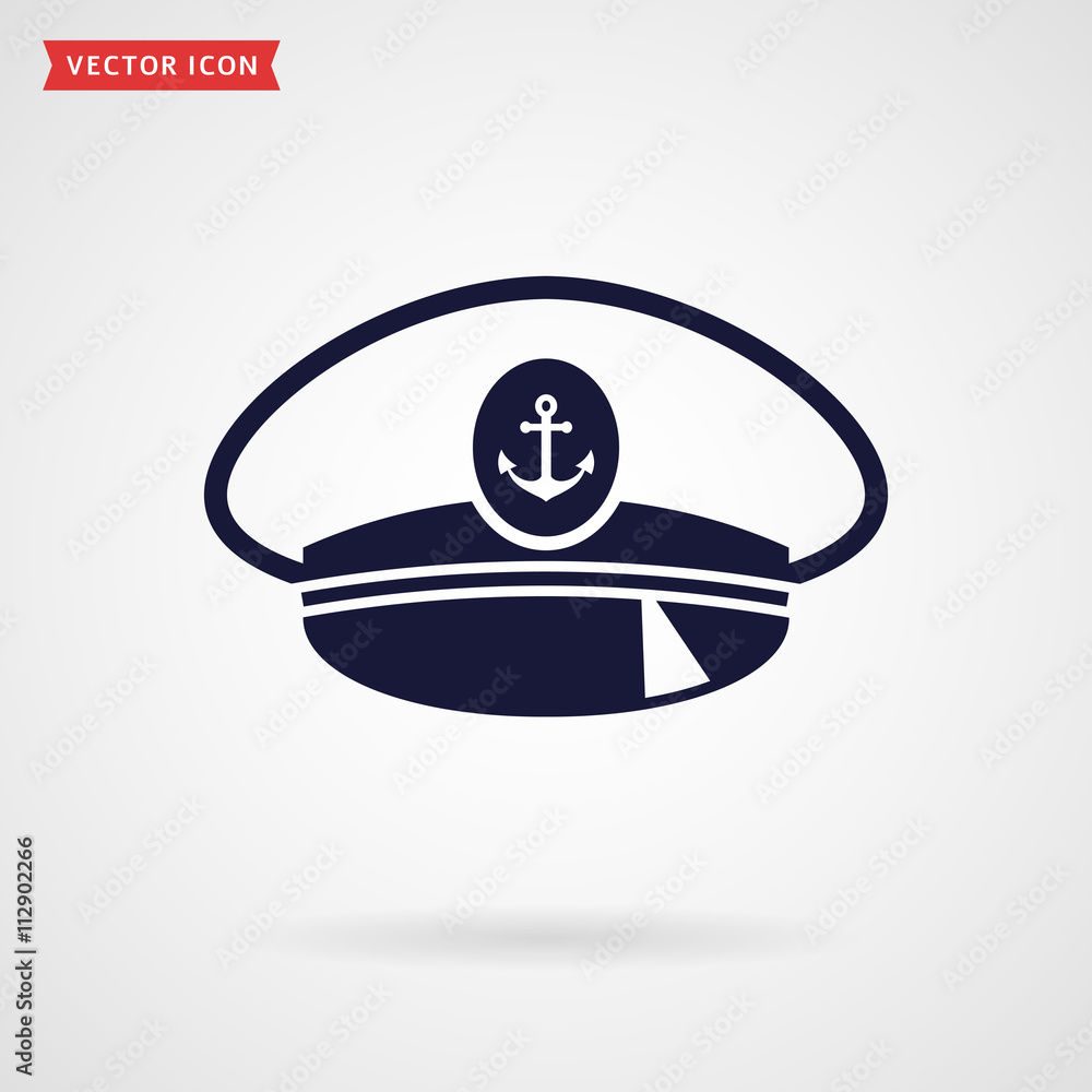 Wall mural captain hat. vector icon.