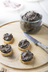 toasted bread with olive pate
