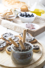 toasted bread with olive pate