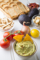 Guacamole with nachos