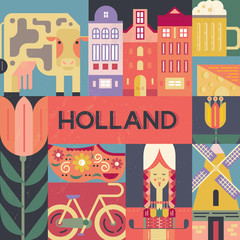 Holland Symbols - obrazy, fototapety, plakaty