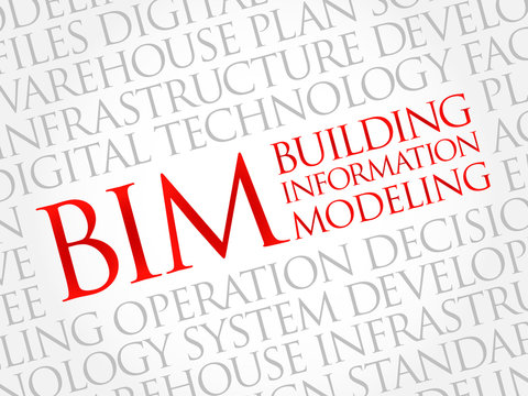 BIM - building information modeling word cloud, business concept