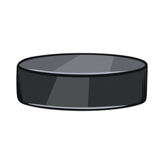 Hockey puck icon, cartoon style