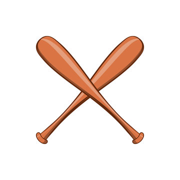 Baseball bat icon, cartoon style