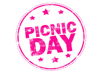 Fototapeta premium Grunge rubber stamp with text - Picnic day