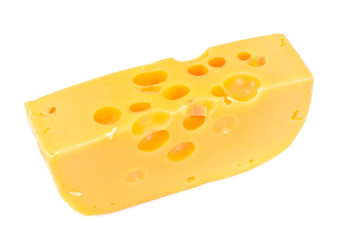 Swiss Cheese Isolated on White Background