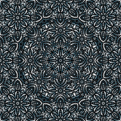 black and white floral seamless background