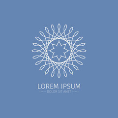 Luxury Logotype. White logotype. White Flower. Logo in the shape of a flower.