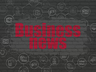 News concept: Business News on wall background