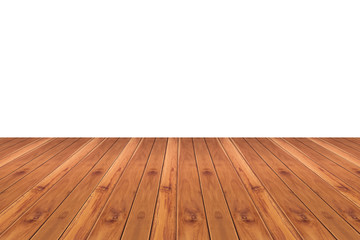 Wood top on white background