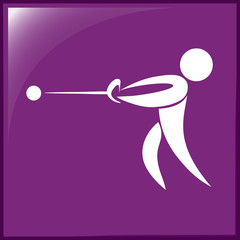 Sport icon design for hammer throwing on purple background