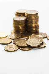 Coins isolated on white background