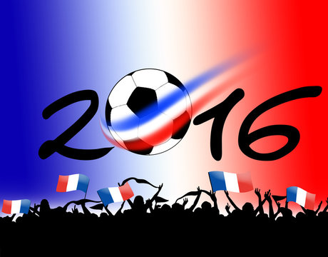 Fußballfans mit Französischer Flagge