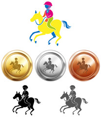 Sport icon design for esquestrain and medals