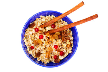 Oatmeal with Raisins, Walnuts and Cranberry