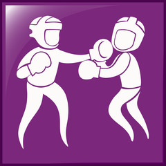 Sport icon design for boxing on purple background