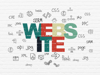 Obraz premium Web development concept: Website on wall background