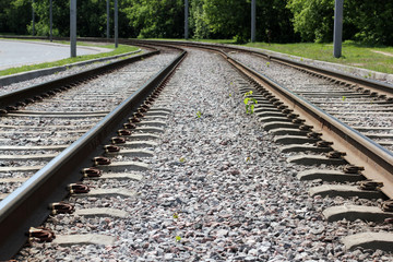 Fototapeta premium rails stretching into the distance