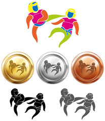 Three medals design for taekwondo