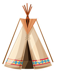 Teepee with wooden sticks poles © blueringmedia