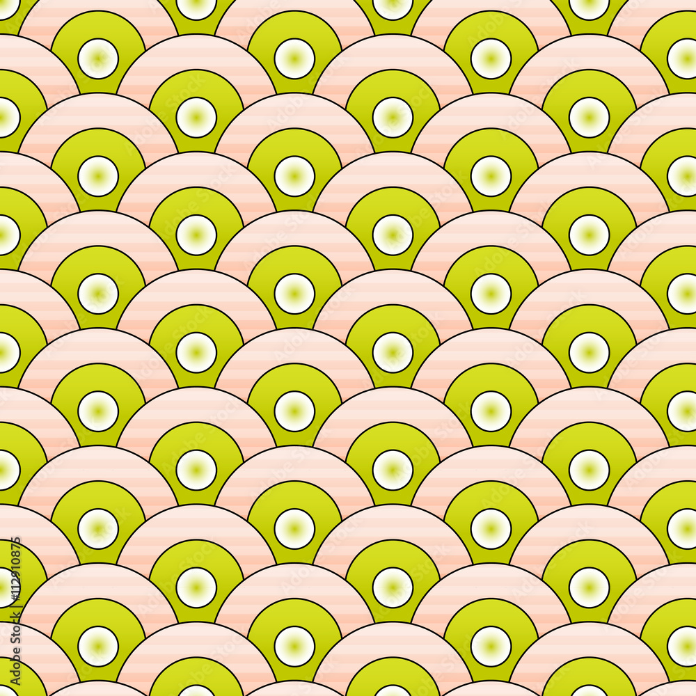 Aufkleber abstract vector seamless pattern simple waves round