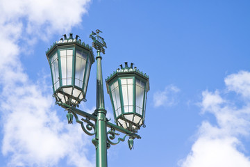 Fototapeta na wymiar Typical classic portuguese streetlight - image with copy space
