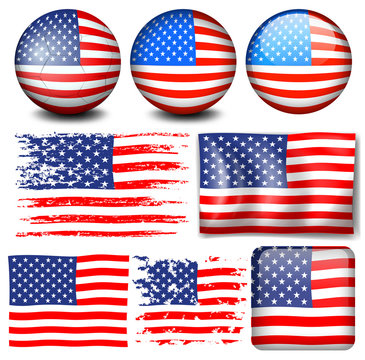 American flag in different designs
