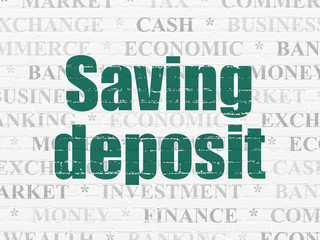 Money concept: Saving Deposit on wall background