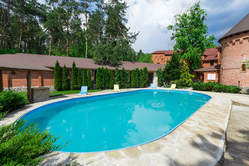 Luxury swimming pool near the hotel