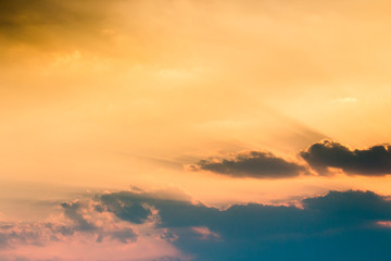 colorful dramatic sky with cloud at sunset