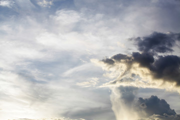colorful dramatic sky with cloud at sunset