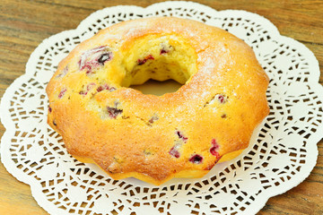 Delicious Cake with Raisins and Cranberries