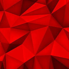 Low polygon shapes background, triangles mosaic, vector design, creative background, templates design, red wallpaper