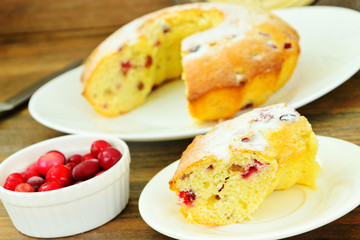 Delicious Cake with Raisins and Cranberries