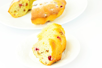Delicious Cake with Raisins and Cranberries