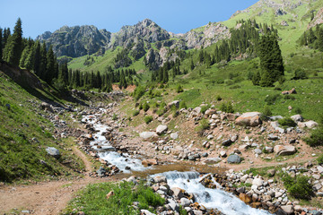 Fototapeta na wymiar mountains nature landscape Central Asia Kazakhstan