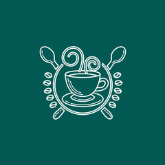 Cup off coffee vector logo badge