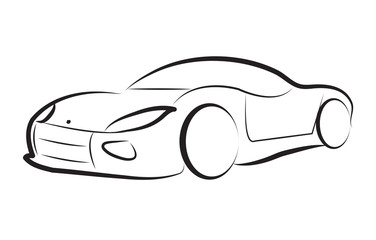 car silhouette logo sketch vector