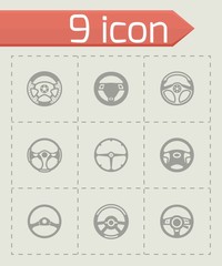 Vector Steering wheels icon set