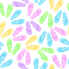 Flip Flops seamless texture, beach background. Summer texture vector illustration