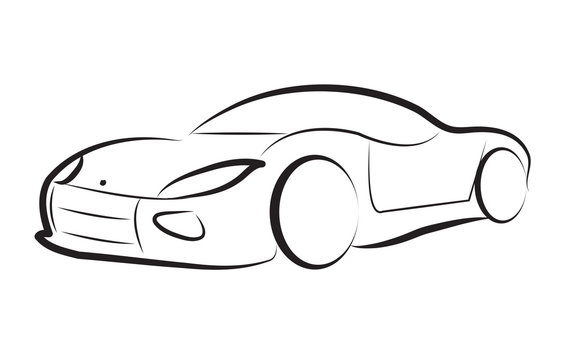 car silhouette logo sketch vector
