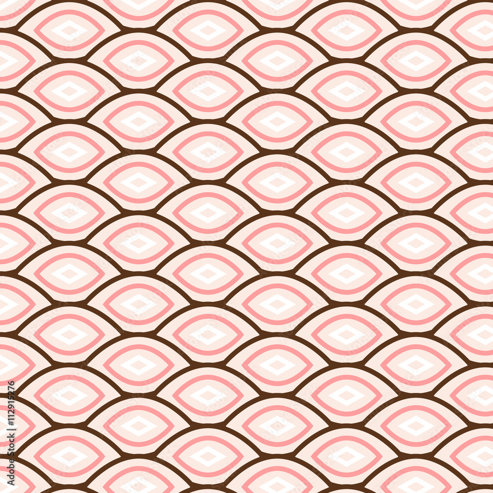 Aufkleber abstract vector seamless pattern simple waves round with swatches