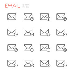E-mail line gray icons