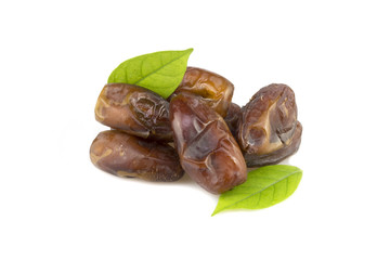 dried dates isolated on white background.
