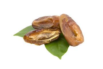 dried dates isolated on white background.