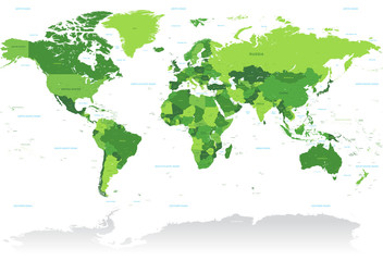 Fototapeta na wymiar Vctor Green World Map