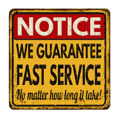 We guarantee fast service vintage grunge poster
