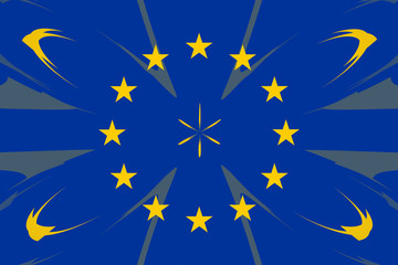European original flag colors abstract design form