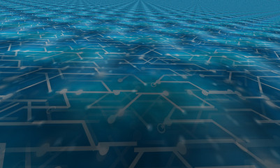 endless digital 3d background floor dark blue design