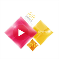 Multicolored squares with sample text